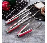Shein 1/2 piezas Pinzas de acero inoxidable para alimentos, pinzas resistentes al calor para buffet, ensalada, pan y barbacoa, pinzas de cocina y asado para