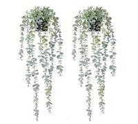 Shein 1/2 piezas Plantas artificiales colgantes, maceta colgante de pared, adecuada para interiores, exteriores, decoración de estantería de sala de estar,
