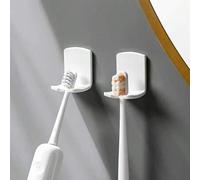 Shein 1/2 piezas Soporte de cepillo de dientes montado en la pared, Soporte de cepillo de dientes de plástico, Organizador de cepillo de dientes sin taladra