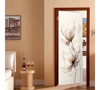 Shein 1/2 piezas Vinilos decorativos de pared con arte floral, con delicadas flores blancas con centros dorados y marrones, ideales para la decoración del d