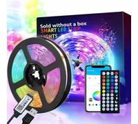 Shein 1-20M Luces de tira LED inteligentes con control remoto inalámbrico de infrarrojos, cambio de color y sincronización de música a través de la aplicaci