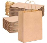 Shein 1/25/50 piezas Bolsas de papel kraft natural, duraderas, adecuadas para hornear, té con leche, café, regalos, recuerdos de fiesta, etc.