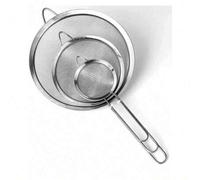 Shein 1/3/4 piezas Colador de malla fina de acero inoxidable con mango - Herramientas de cocina para tamizar y filtrar, juego de coladores de malla fina, he