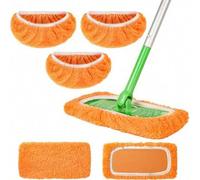 Shein 1/3/5 piezas Almohadillas de microfibra reutilizables compatibles con barredora, cubiertas de mopa plana de uso seco y húmedo, almohadillas lavables p