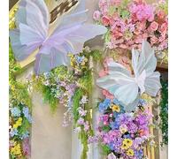 Shein 1/3/5 piezas de mariposas de seda artificial, adecuadas para decoración de fondo, aplicables a la decoración de bodas, gabinete de exhibición de marip