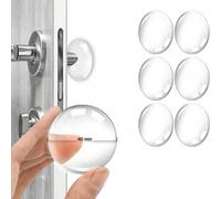Shein 1/3/6 piezas Protector de pared de goma, tope autoadhesivo para manijas de puertas, bloque anticolisión acolchado, diseño de rosca, suave y flexible,