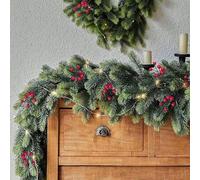 Shein 1/3 piezas, 70.86 pulgadas/5.9 pies Guirnalda artificial de hojas de pino verde degradado, hojas de plástico de árbol de Navidad, adecuado para fiesta