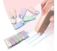Shein 1/3 piezas Cinta correctora deslizante Morandi pastel, rodillo portátil mini retráctil para pizarra blanca, cinta correctora de cobertura amplia sin r