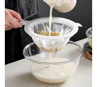 Shein 1/3 piezas Colador de alimentos de plástico con doble asa - Filtro de malla fina de nailon, apto para leche de soja, café, jugo, artículos esenciales