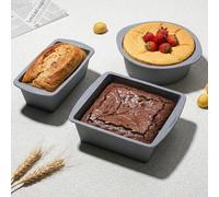 Shein 1/3 piezas Juego de moldes de silicona para hornear - Moldes de pastel redondos y cuadrados, moldes de pan antiadherentes aptos para pizza, resistente