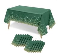 Shein 1/3 piezas Mantel de plástico de 137x274cm para fiesta de vacaciones, mantel de papel desechable con lunares dorados y coloridos para fiesta de cumple