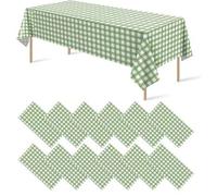 Shein 1/3 piezas Mantel desechable a cuadros verdes de 54 X 108 pulgadas Cubierta de mesa de picnic a cuadros rectangular Adecuado para fiesta de cumpleaños