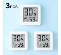 Shein 1/3 piezas Mini Higrómetro Termómetro para el Hogar, Medidor de Temperatura Digital Micro para Interiores, Monitor de Humedad de Alta Precisión con Pa
