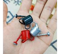 Shein 1/3 piezas Modelo de regadera de jardín en miniatura, adecuado para casa de muñecas, regadera de hierro ultra pequeña, decoración micro exterior del p