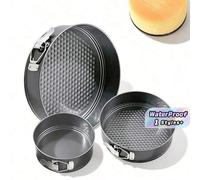 Shein 1/3 Piezas Molde Redondo para Hornear Pasteles, Molde de Pastel con Fondo Extraíble, Herramienta de Horneado, Juego de Moldes de Pastel