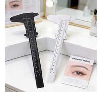 Shein 1/3 piezas Regla de medición de cejas, calibrador vernier portátil, regla de posicionamiento de cejas, herramienta de tatuaje de cejas, 150 mm, calibr