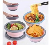 Shein 1-3 piezas Tazón plegable de silicona con tapa, fiambrera, tazón para ensalada, recipiente de almacenamiento de alimentos expandible, caja bento, reci