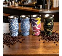 Shein 1/3PCS, Juego de tazas de té de acero inoxidable mate con forma de calabaza de 8oz, con tapa multifuncional, 1 pajita y cepillo de limpieza, taza de c