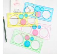 Shein 1/4/10 piezas Regla geométrica Spirógrafo Herramienta de dibujo Papelería para estudiantes Dibujo Verde/Rosa/Azul, Útiles escolares, Vuelta al cole, R