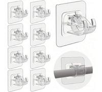 Shein 1/4/6/10 piezas Soportes autoadhesivos para barra de cortina sin taladro, ganchos de montaje en pared sin clavos, adecuados para el hogar y el hotel,