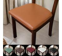 Shein 1/4/6 piezas Fundas de cojín de silla cuadradas de unicolor PU, impermeables, cojines de asiento extraíbles para cocina, comedor, sofá