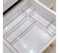Shein 1/4 Piezas Caja de almacenamiento de maquillaje y cocina - Material de PP reforzado, multiusos y multinivel - Adecuado para cajón/cocina/escritorio/do