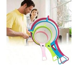Shein 1/4 piezas Juego de coladores de malla de plástico, Juego de coladores de cocina, Tamiz para harina de soja, harina, Colador de malla fina para azúcar