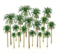 Shein 1/5/10/20 Piezas Mini Árbol de Palma Artificial, Material de Plástico Verde Realista, Artesanía de Hoja Delicada y Forma 3D Realista; Compacto y Versá