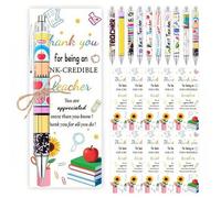 Shein 1/5/10 Piezas Juego de Bolígrafos para Maestros, Incluye Marcador de Libros, Cuerda y Bolígrafo de Tinta Negra. Regalo Perfecto para el Día del Maestr