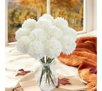 Shein 1/5/12/16 piezas Bolas de crisantemo de seda artificial románticas, plantas falsas, ramos, decoración del hogar, adecuadas para decoración de primaver