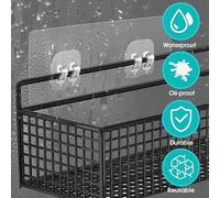 Shein 1/5 piezas Ganchos adhesivos fuertes de doble garra transparentes multifuncionales sin taladro, perfectos para almacenamiento en baño, lavabo, cocina,