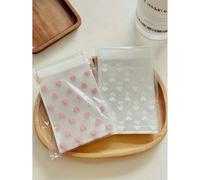 Shein 1/50/100 piezas Bolsas de embalaje autoadhesivas transparentes con forma de corazón creativas para galletas, caramelos y postres, adecuadas para regal