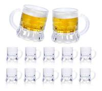 Shein 1/6/10 piezas Mini tazas, vasos de chupito de plástico transparente de 1 onza con asas para fiestas