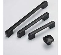 Shein 1/6 piezas Manijas de aleación de aluminio negras para gabinetes de cocina, cajones de tocador, puertas de armario, herrajes de muebles
