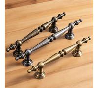 Shein 1/6 piezas Tiradores de gabinete de aleación de aluminio antiguo, manijas de muebles de estilo clásico de huso para cajones de cómoda y armarios de co