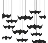 Shein 1/8/16 piezas Decoraciones colgantes de murciélagos de Halloween, guirnalda colgante de murciélagos negros, decoraciones de murciélagos de papel, adec