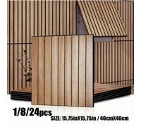 Shein 1/8/24 Piezas Paneles Decorativos Absorbentes de Sonido, Papel Tapiz Acústico 3D de Listones de Madera Autoadhesivo, Revestimiento de Pared de Madera