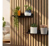 Shein 1/8 piezas Paneles de pared autoadhesivos con textura de listones de madera, grano marrón 3D de espuma PVC, paneles decorativos de rejilla autoadhesiv