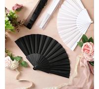 Shein 1. Abanico de mano de unicolor simple - Abanico de mano estilo chino para damas, marco de plástico, adecuado para fiestas, regalos de boda, decoración