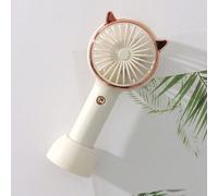 Shein 1 Batería recargable de 500 mAh, mini ventilador con orejas de gato portátil y recargable con iluminación LED ajustable a 3 velocidades para uso en ex