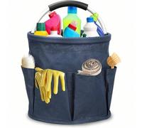 Shein 1 Caja de almacenamiento para utensilios de limpieza - Organizador compacto azul para suministros del hogar, decoración de otoño, decoraciones navideñ
