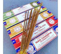 Shein 1 caja de tiras de aromaterapia hechas a mano, disfruta del aroma de los inciensos de la India - pachulí, almizcle, selva tropical, vainilla dulce y t