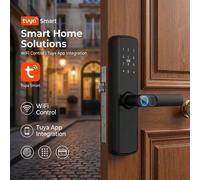 Shein 1 Cerradura inteligente, cerradura de puerta de entrada sin llave electrónica con huella digital y teclado, acabado pulido, alimentada por batería, ac