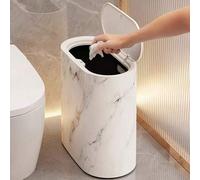 Shein 1 cubo de basura esquinero doméstico, 12 litros, estilo nórdico minimalista, con un elegante diseño de mármol, tapa abatible con sistema de presión. D