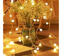 Shein 1 Cuerda 1.5/3/6m Luces de Hadas de Bolas Blancas, Adecuadas para Decoración de Habitación, Decoración del Hogar, Decoración de Pared, Decoración de D