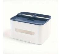 Shein 1 Estante multifuncional para caja de pañuelos & organizador de control remoto - Caja de almacenamiento de escritorio cuadrada de plástico pulido con