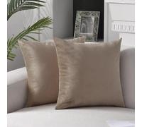Shein 1 Funda De Cojín Suave Cuadrada De Terciopelo Para Tapicería De Sofá Para Cama De Sofá Carrito, 18x18 Pulgadas, Color Caqui, El Relleno Del Cojín No E