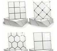 Shein 1 JUEGO 10 PIEZAS Azulejos de salpicadero a cuadros blancos de 12x12 pulgadas - Paneles de pared autoadhesivos de PVC para cocina, baño y lavandería