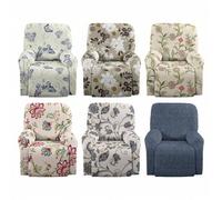 Shein 1 Juego de 4 piezas Funda elástica de cobertura total para sillón reclinable, Funda protectora impresa para sofá, Funda de tela gruesa para sillón, As