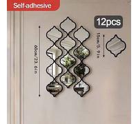 Shein 1 Juego de Espejo Decorativo de Estilo Marroquí Grande | Diseño Clásico Negro, Montado en la Pared, Adecuado para Baño, Sala de Estar, Pasillo, Ideal